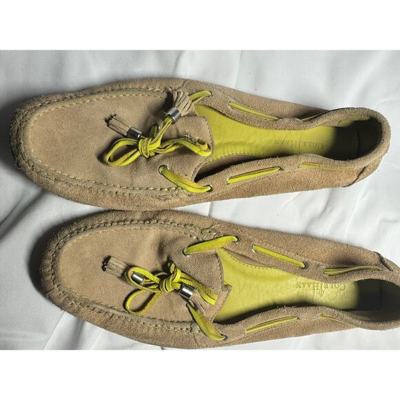 Cole Haan moccasins women's tan suede boho driving loafers tassels | Size 10B - Picture 1 of 5